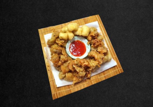 Mề gà chiên giòn hoặc chọn sốt kem